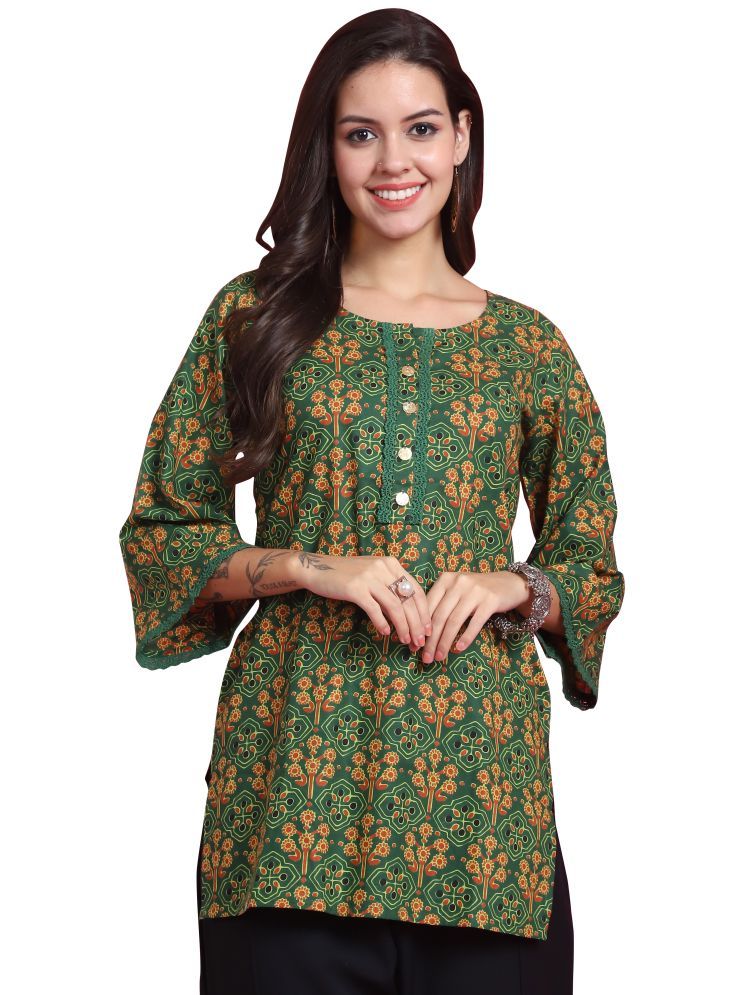     			wonder weave Green Cotton Women's Tunic ( Pack of 1 )