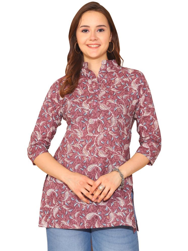     			wonder weave Pack of 1 Cotton Printed Straight Women's Kurti - ( Pink )