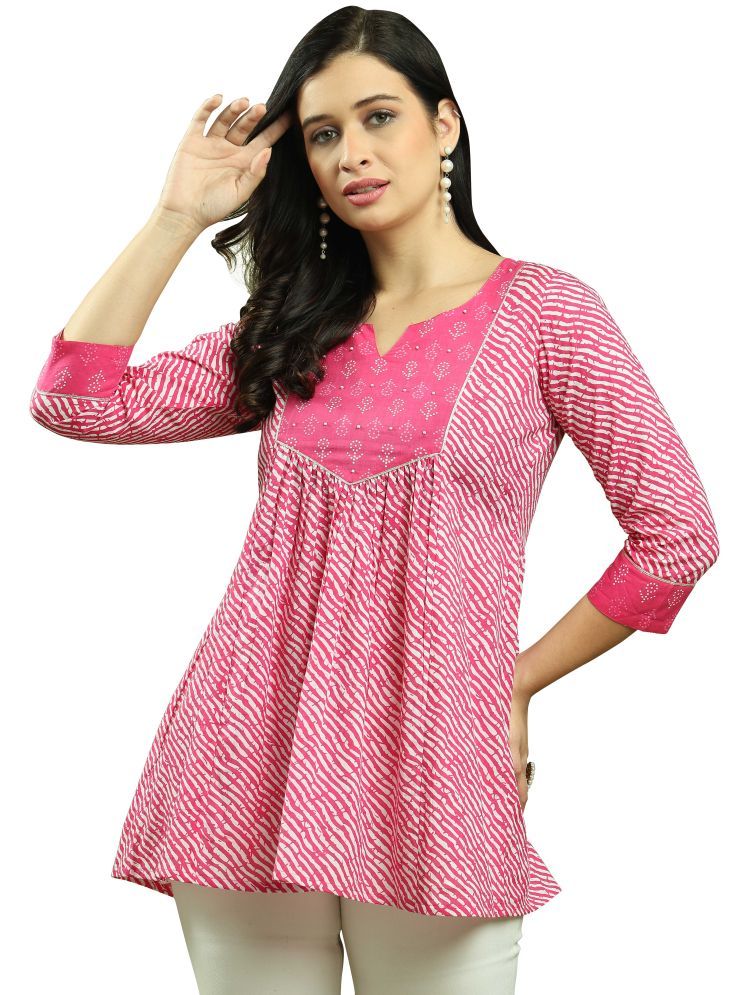     			wonder weave Pink Cotton Women's Tunic ( Pack of 1 )