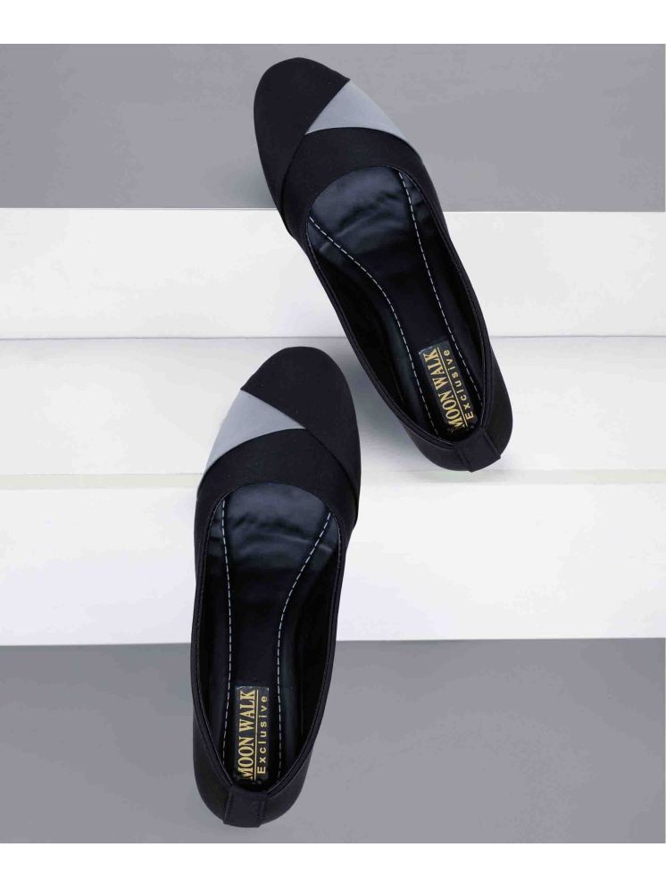     			Moonwalk Black Women's Flats