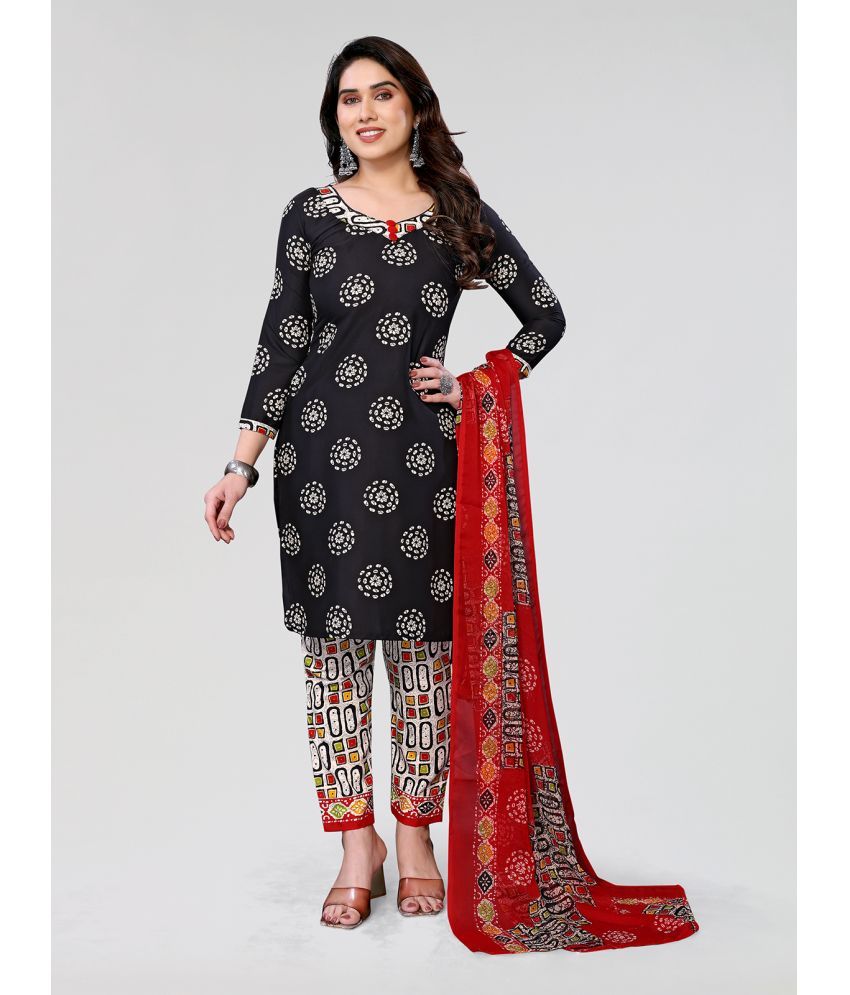     			Anand Unstitched Crepe Printed Dress Material - Black ( Pack of 1 )