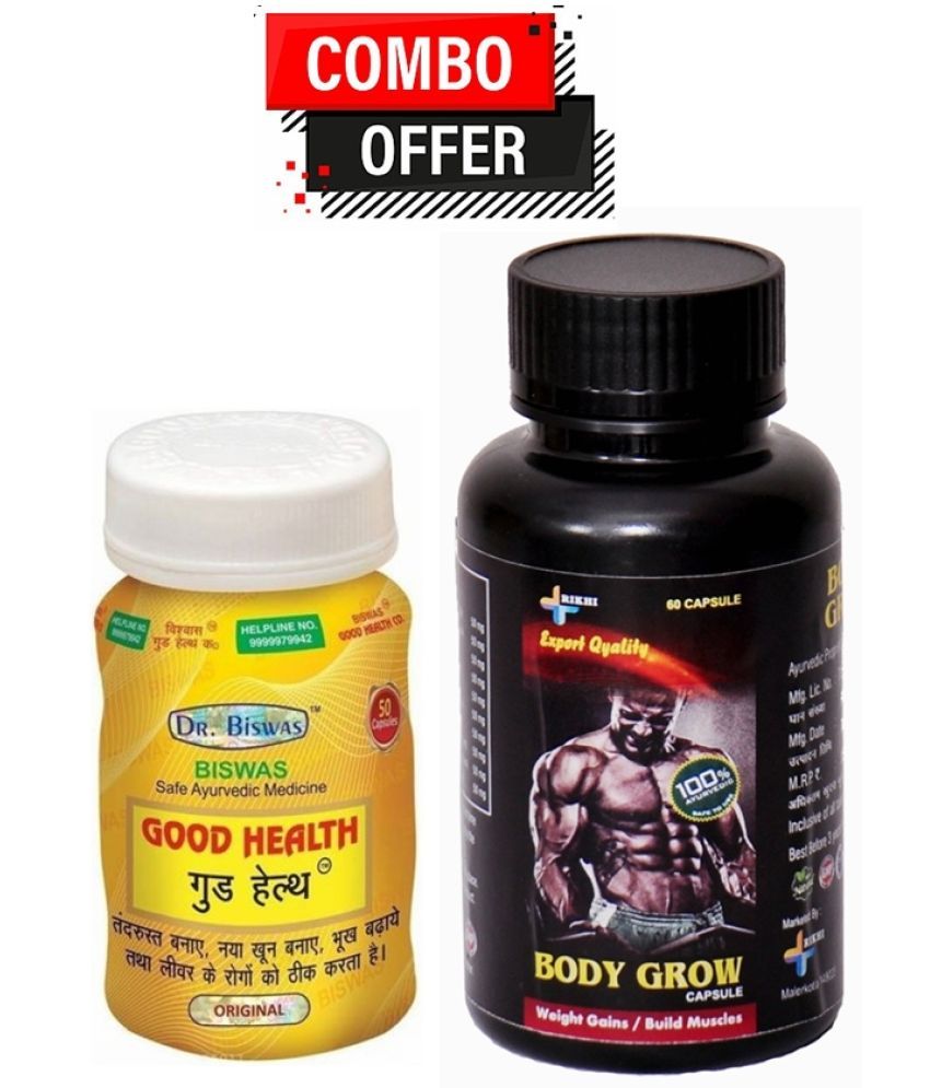     			Dr. Chopra Biswas Good Health Capsule 50 no.s & Body Grow Weight Gain Capsule 60 no.s Unflavoured Single Pack