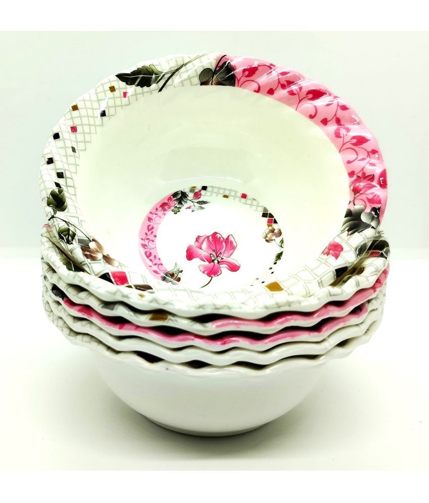     			Laserbot Serving Bowl (4.5 X 1.5" INCH) Melamine Printed Chip&Dip Bowl 4.5 cm ( Set of 6 ) Pink