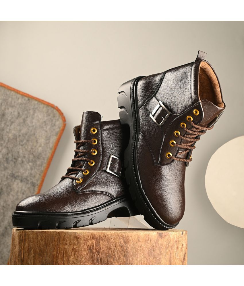     			Leeport Brown Men's Casual Boots