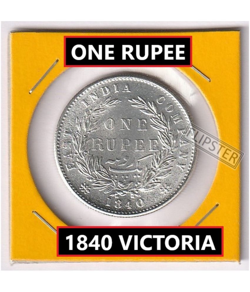     			Rare 1 Rupee 1840 Victoria,  Continuous Issue - old British India Silverplated Coin Collection