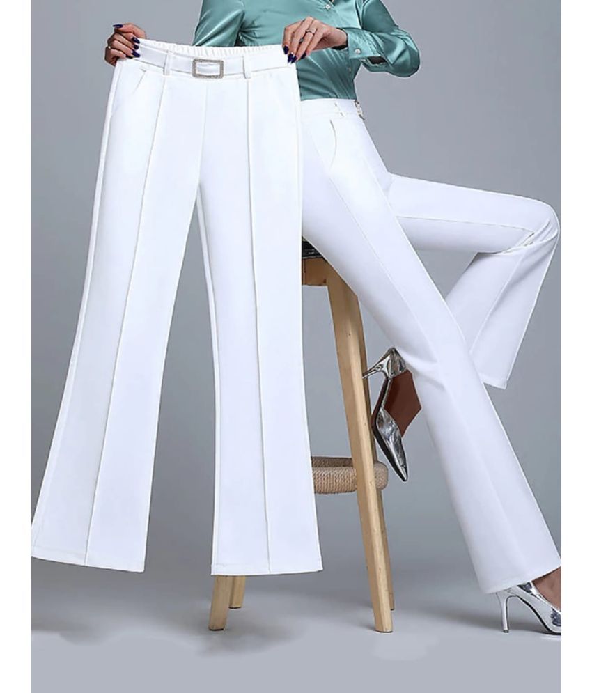     			Broadstar Pack of 1 Polyester Straight Women's Casual Pants ( White )