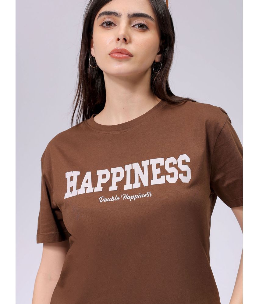     			Freehand Pack of 1 Cotton Women's T-Shirt ( Brown )