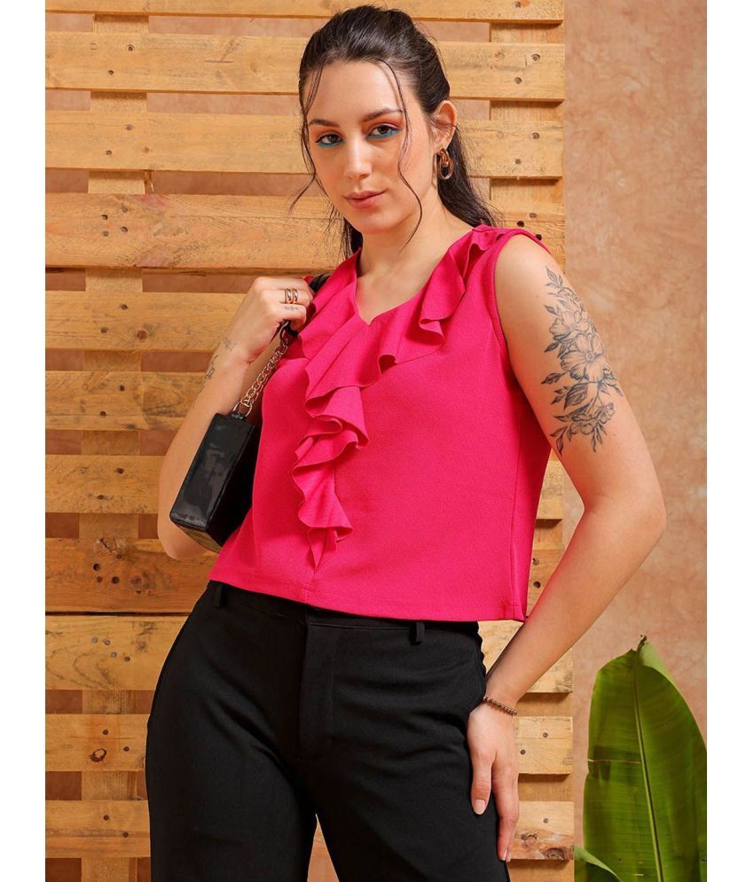     			Freehand Pink Polyester Women's Regular Top ( Pack of 1 )