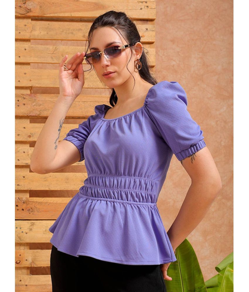     			Freehand Purple Polyester Women's Peplum Top ( Pack of 1 )