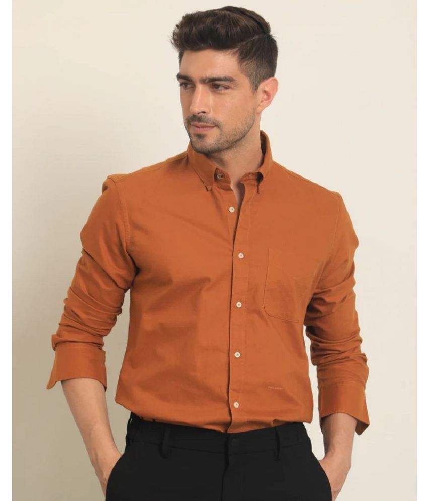     			Spain Style Poly Cotton Regular Fit Solids Full Sleeves Men's Casual Shirt - Brown ( Pack of 1 )