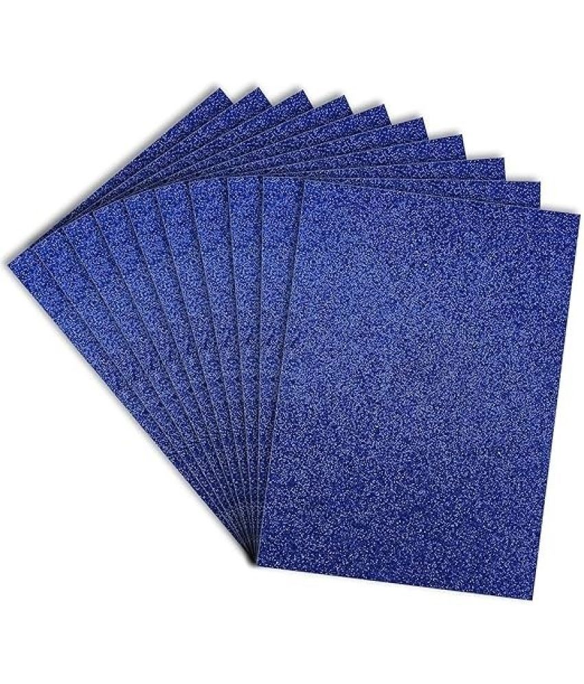     			A4 Size Glitter Foam Sheets, Blue Colour, Pack of 10 Sheets- for Art & Craft, Decoration, Gift Wrapping, Scrapbooking etc A4 180 gsm Craft paper (Set of 1, Blue)