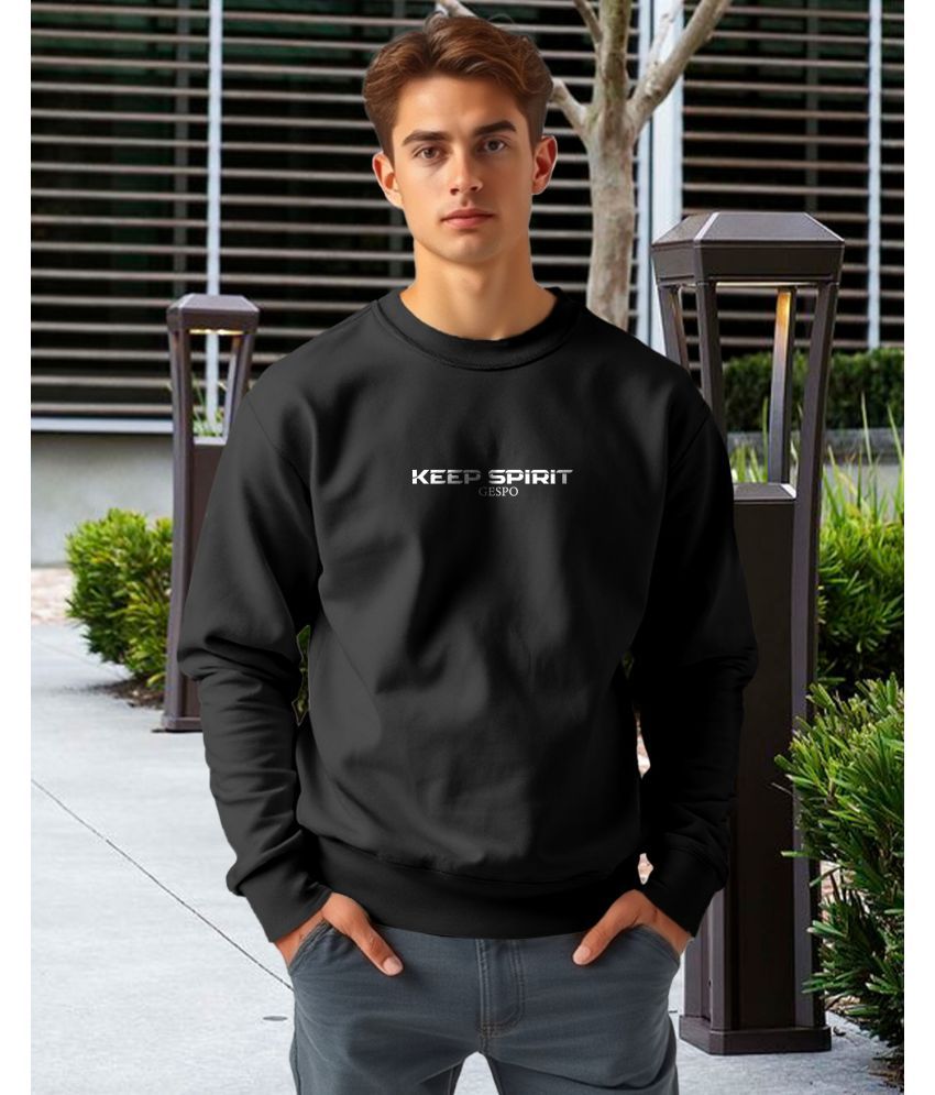     			AOOSH Fleece Round Neck Men's Sweatshirt - Black ( Pack of 1 )