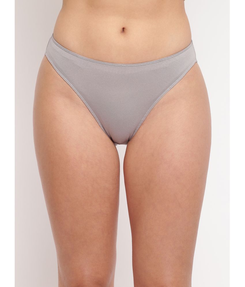     			BASIICS By La Intimo Pack of 1 Cotton Bikini For Women ( Grey )