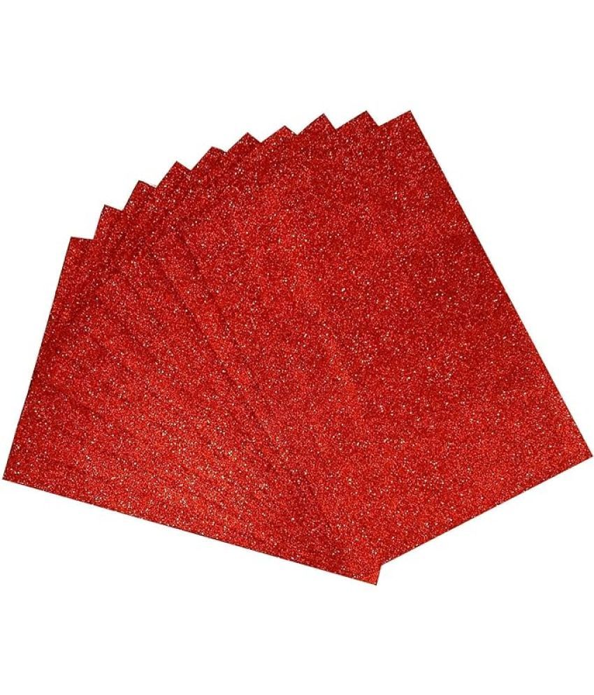     			Eclet (RED) A4 Glitter Foam Sheet Sparkles Color, for Art & Craft, Decoration, Gift Wrapping, Scrapbooking, Craft Project, Etc