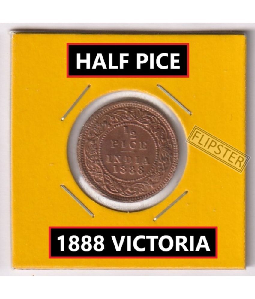     			**Extremely Rare** 1/2 Pice 1888 Victoria, old British India Coin Collection