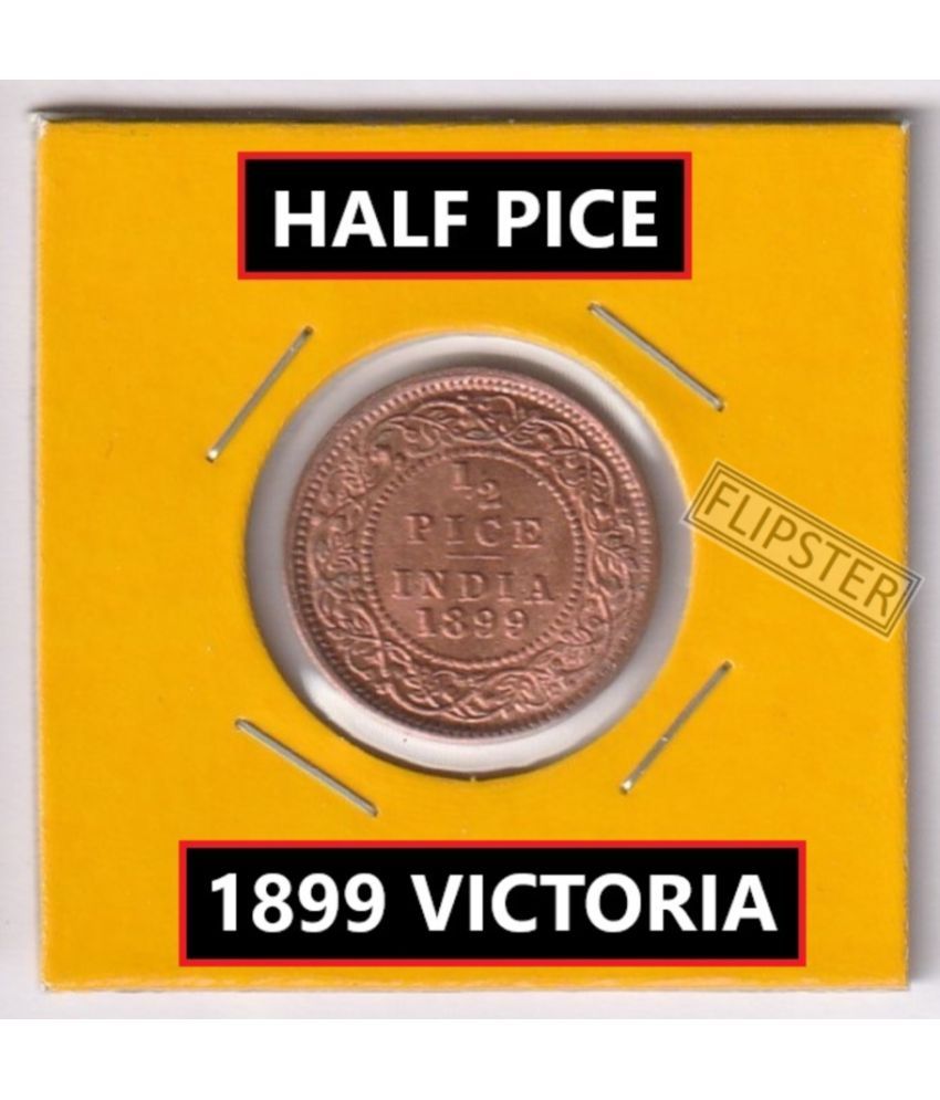     			**Extremely Rare** 1/2 Pice 1899 Victoria, old British India Coin Collection