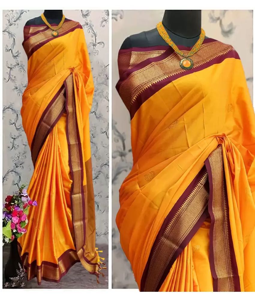     			FAB SILK Pack of 1 Cotton Silk Woven Saree With Blouse Piece ( Multicolor2 )