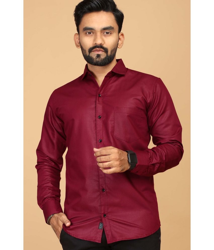     			FABRIPPLE Viscose Regular Fit Solids Full Sleeves Men's Casual Shirt - Maroon ( Pack of 1 )