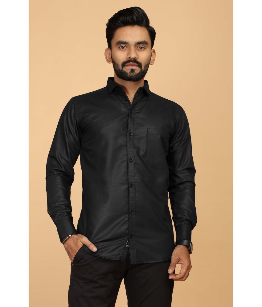     			FABRIPPLE Viscose Regular Fit Solids Full Sleeves Men's Casual Shirt - Black ( Pack of 1 )