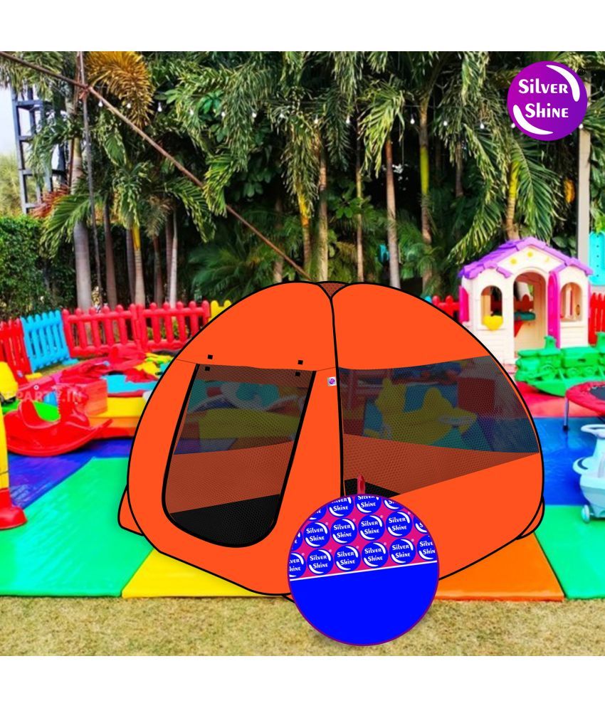     			Foldable Orange Patterns Popup Kids Play Tent House