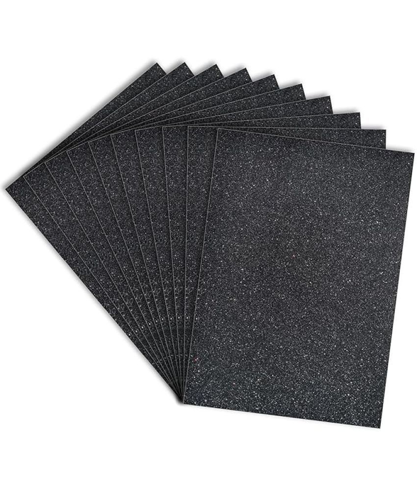     			Freedy A4 Glitter Foam Sheet Sparkles Black Color, for Art & Craft, Decoration, Gift Wrapping, Scrapbooking, Craft Project, Etc A4 180 gsm Craft paper (Set of 1, Black)