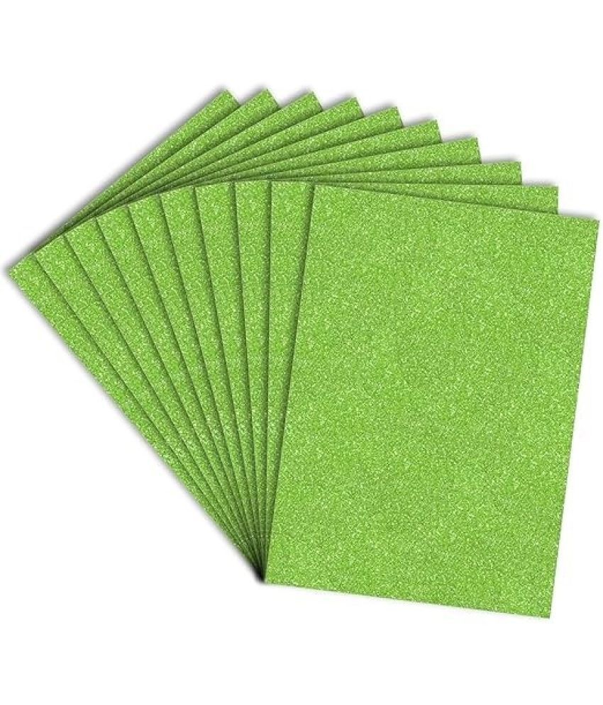     			Freedy A4 Glitter Foam Sheet Sparkles Green Color, for Art & Craft, Decoration, Gift Wrapping, Scrapbooking, Craft Project, Etc. A4 180 gsm Craft paper (Set of 1, green)