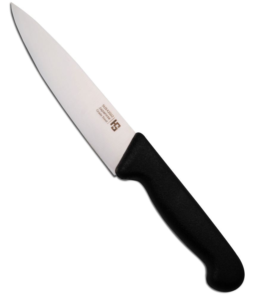     			HS Black Stainless Steel Chef Knife Blade Length 15 cm ( Pack of 1 )