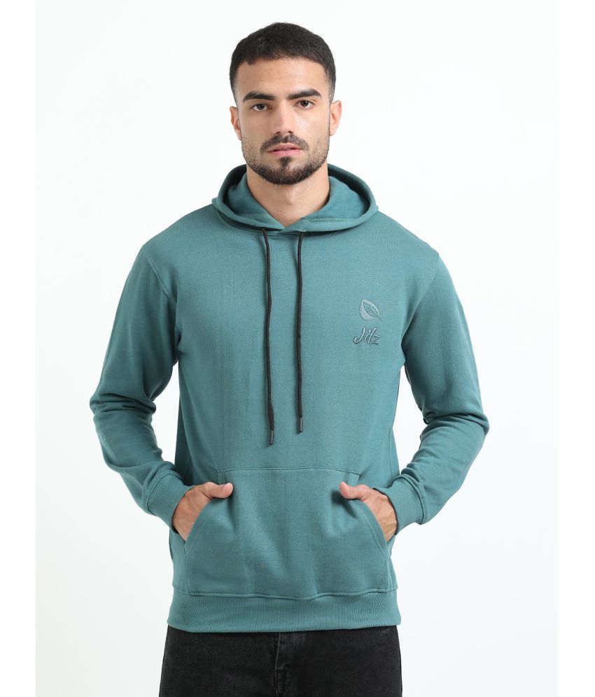     			JILZ Cotton Hooded Men's Sweatshirt - Green ( Pack of 1 )