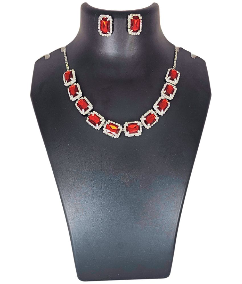     			JOLLYSTAR Red Alloy Necklace Set ( Pack of 1 )