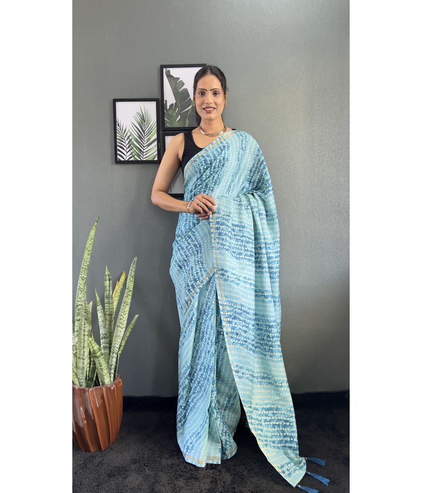     			JULEE Pack of 1 Chiffon Dyed Saree With Blouse Piece ( SkyBlue )