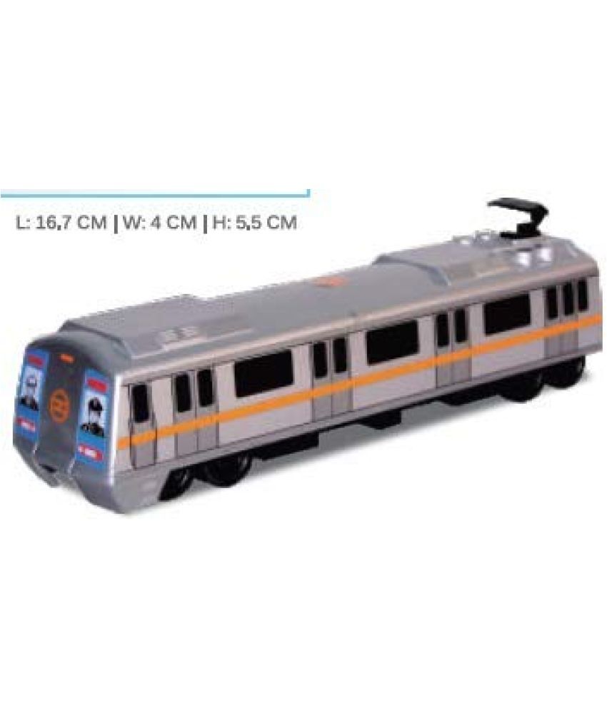     			Kid Made Of Non Toxic Plastic Toys Metro Train/Delhi Matro Toys, Pack Of 1, Pull Back Action Toys, With Soft Edges Around 15 Cm In Length & 100 Gram. Color Silver.