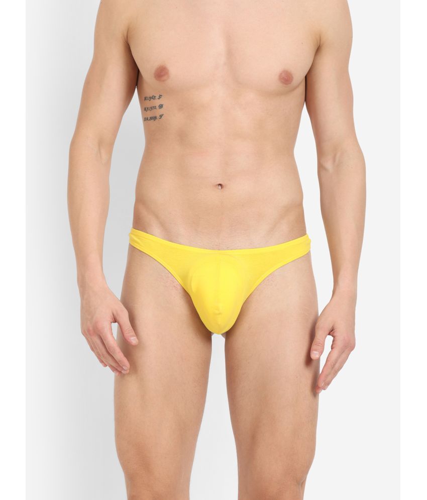     			La Intimo Pack of 1 Cotton Thongs For Men's ( Yellow )