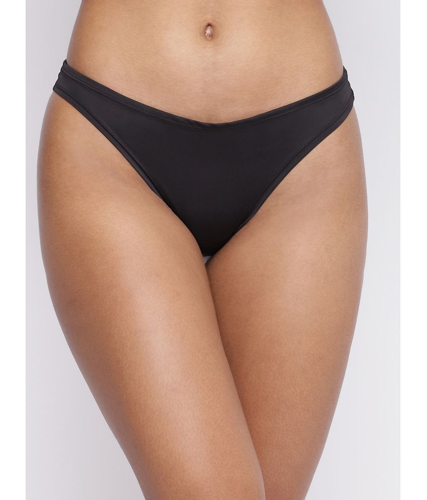     			La Intimo Pack of 1 Polyester Thongs For Women ( Black )