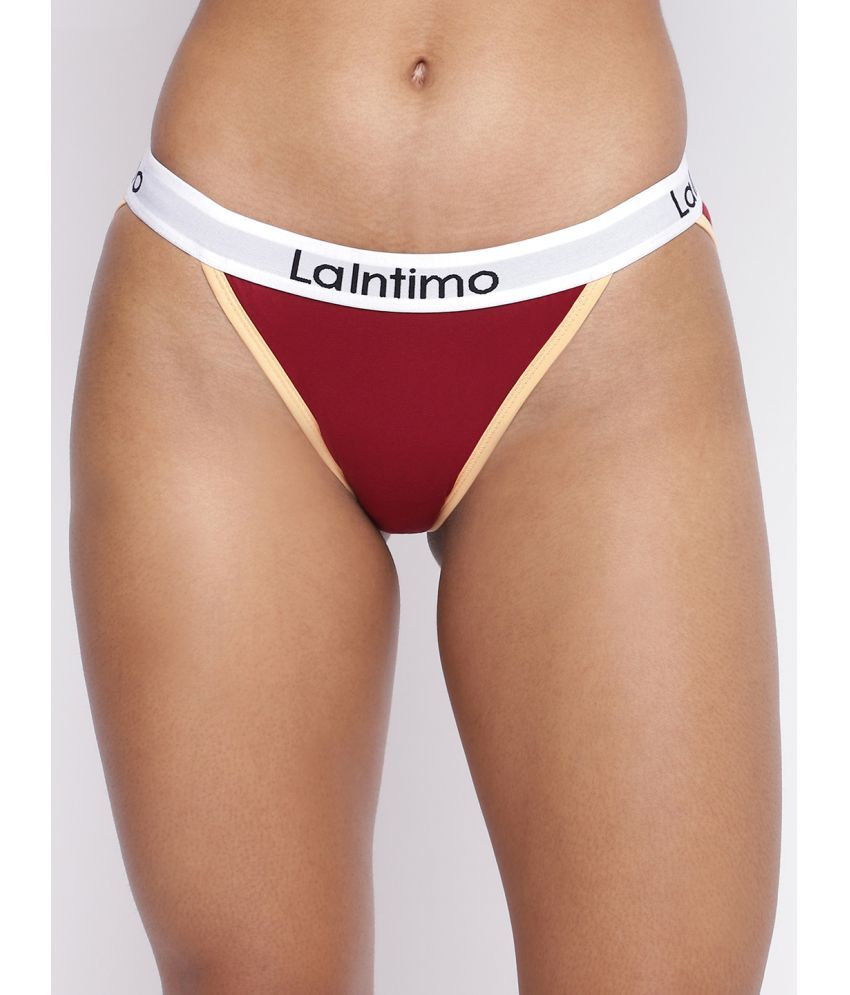     			La Intimo Pack of 1 Cotton Briefs For Women ( Maroon )