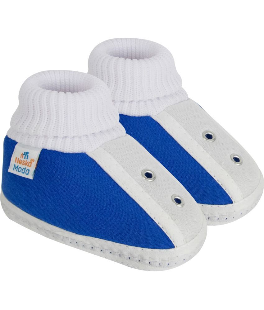     			Neska Moda - Blue Booties For Baby Boy & Baby Girl 6-12 Months ( Pack of 1 )