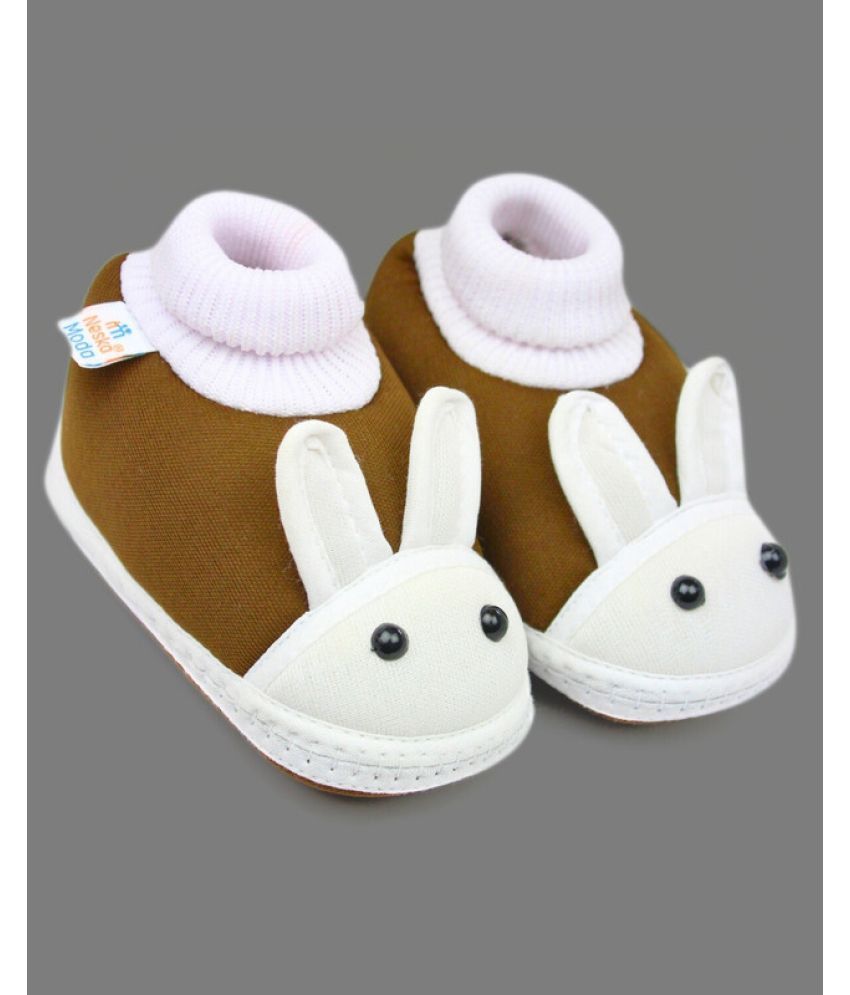     			Neska Moda - Brown Booties For Baby Boy & Baby Girl 6-12 Months ( Pack of 1 )