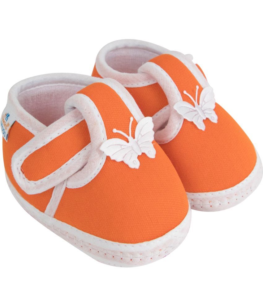     			Neska Moda - Orange Booties For Baby Boy & Baby Girl 6-12 Months ( Pack of 1 )