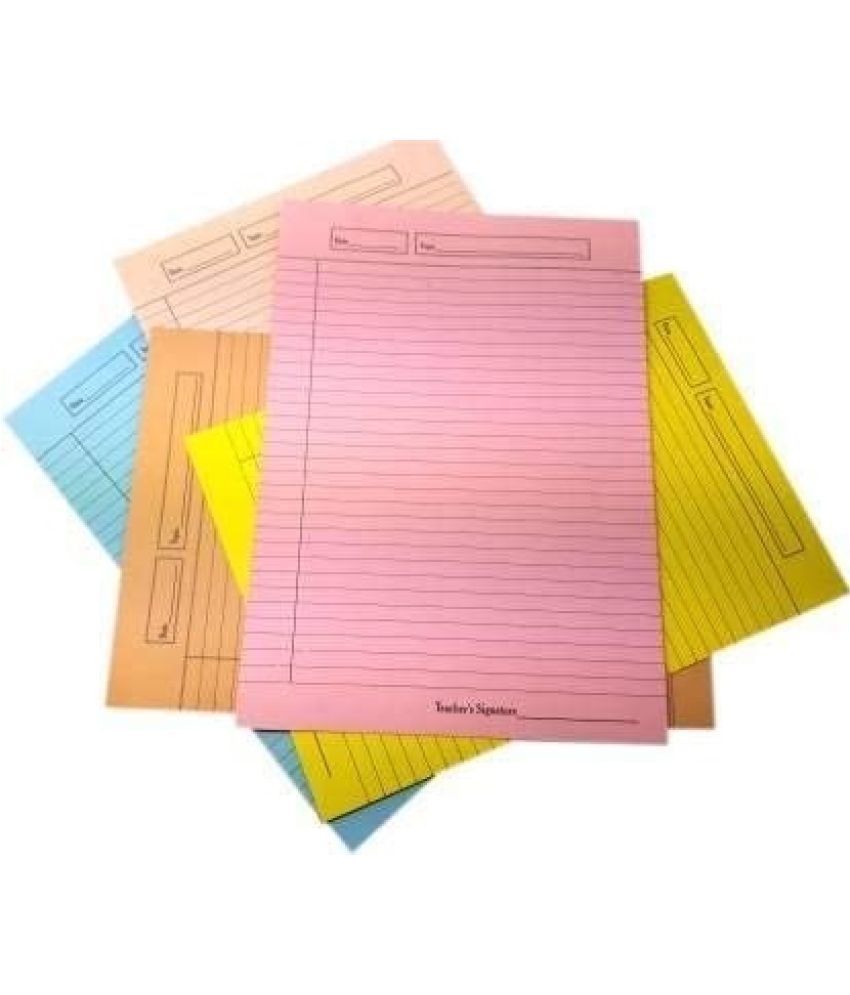     			freedy A4 Size Both Side Ruled colour Sheet (Pack of 60 sheets) for Project/Assignment/Practical/Homework(A4-40 colour sheet)