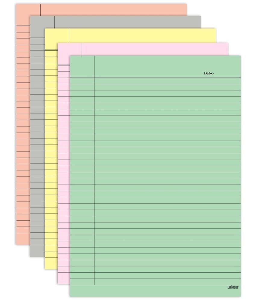     			freedy A4 Size one Side Ruled coloured Sheet (Pack of 100 sheets) for Project/Assignment/Practical/Homework(A4-60 Sheet OSR coloured) PACK OF 100 SHEET