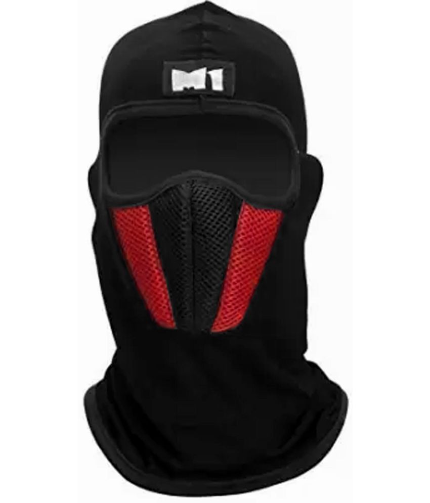     			AKSMIT Black/Red Solid Fleece Bike Face Cover Free