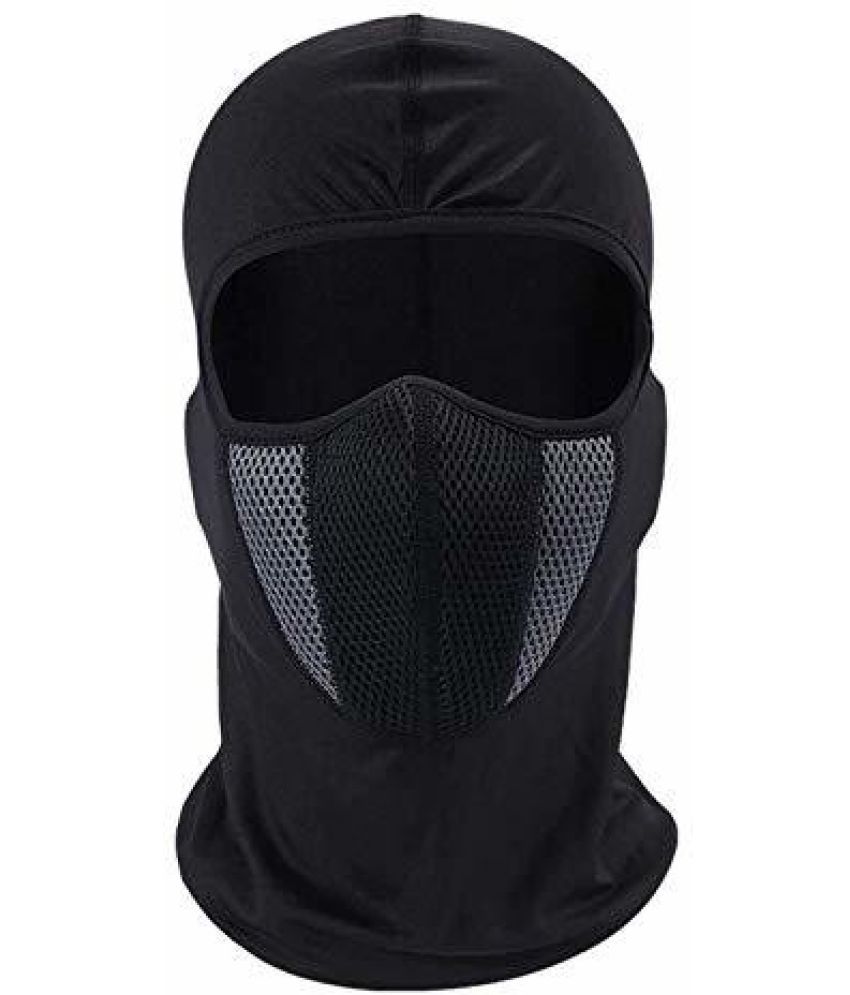     			AKSMIT Black Solid Cotton Bike Face Cover Free