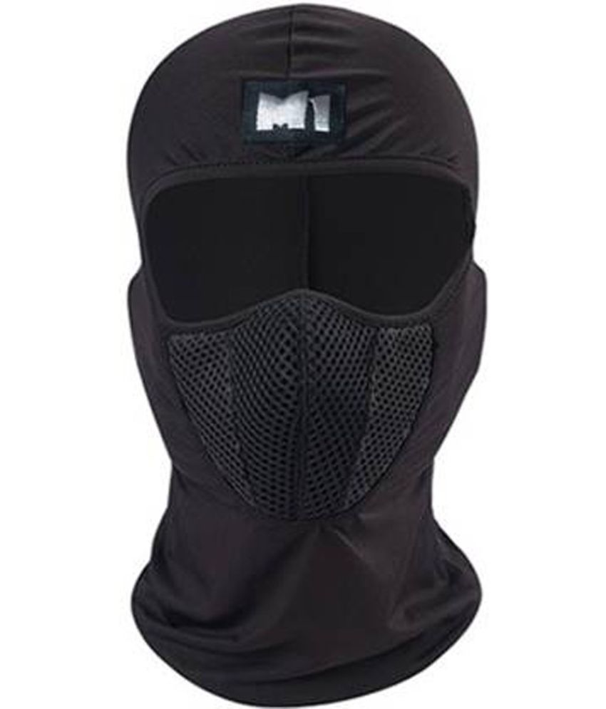     			AKSMIT Black Solid Cotton Bike Face Cover Free