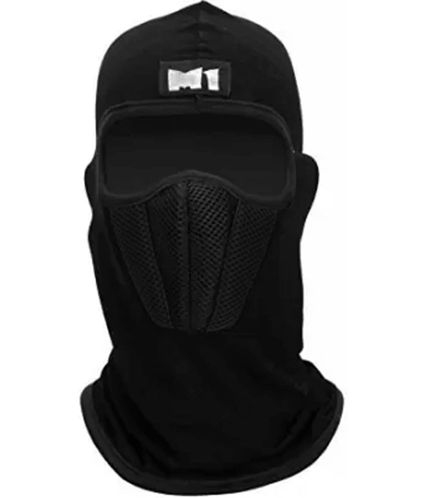     			AKSMIT Black Solid Cotton Bike Face Cover Free