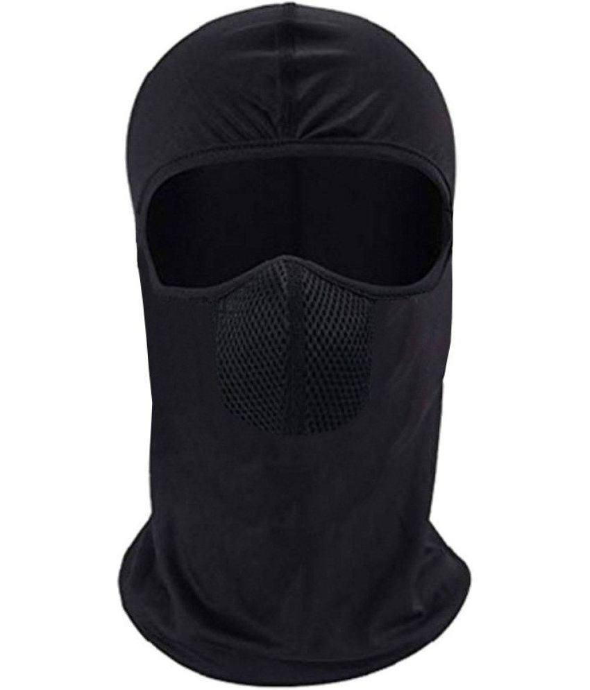     			AKSMIT Black Solid Cotton Bike Face Cover Free