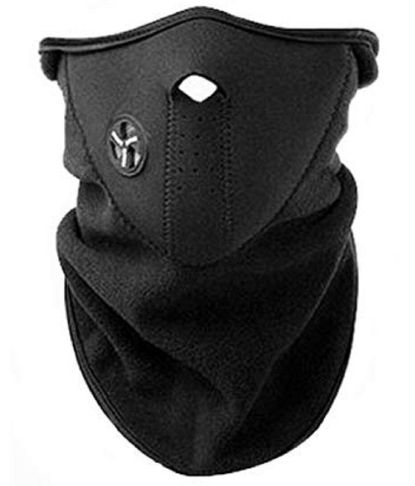     			AKSMIT Black Solid Fleece Bike Face Cover Free