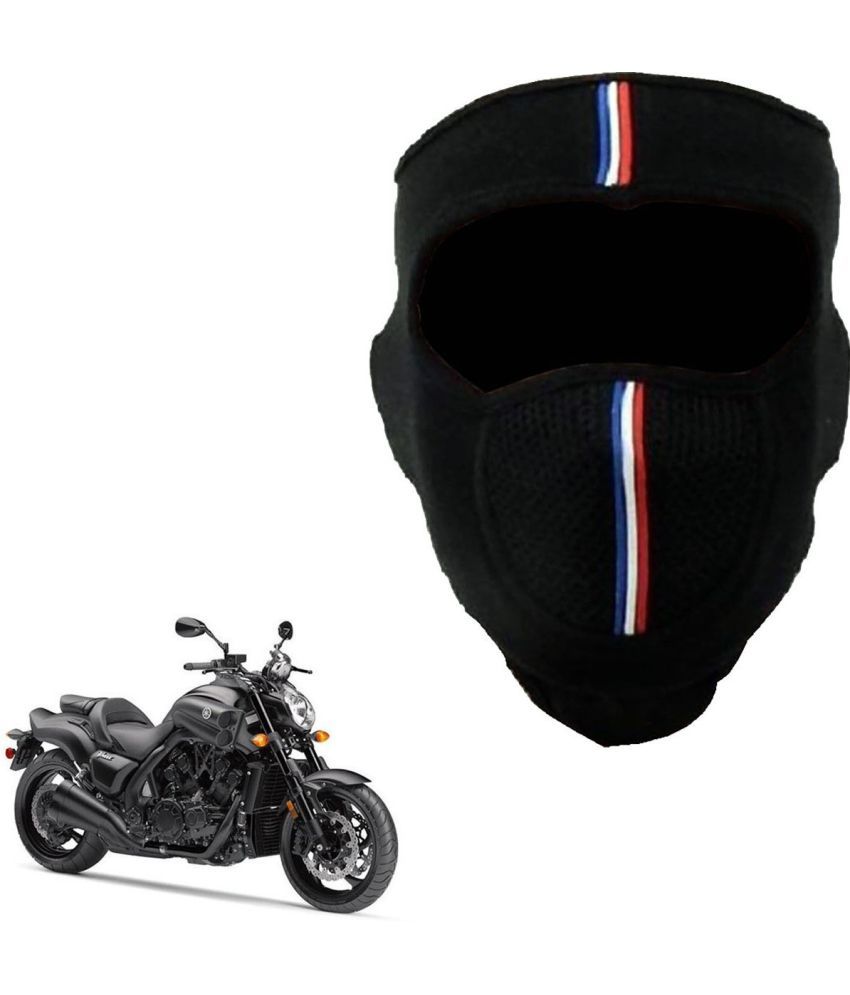     			AKSMIT Black Solid Woollen Bike Face Cover XL