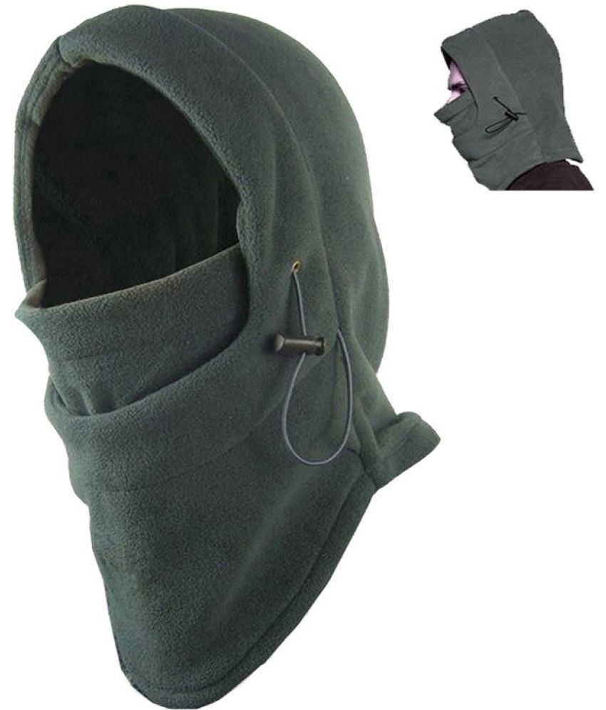     			AKSMIT Grey Solid Fleece Bike Face Cover Free