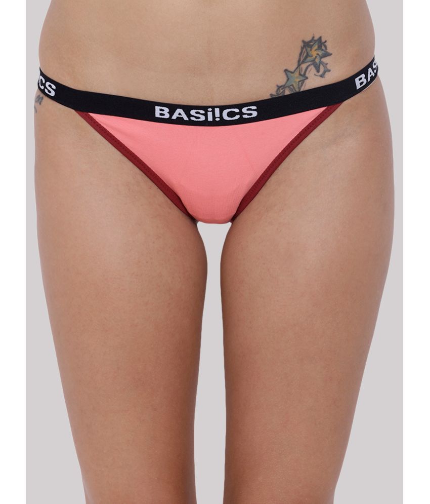     			BASIICS By La Intimo Pack of 1 Cotton Briefs For Women ( Coral )