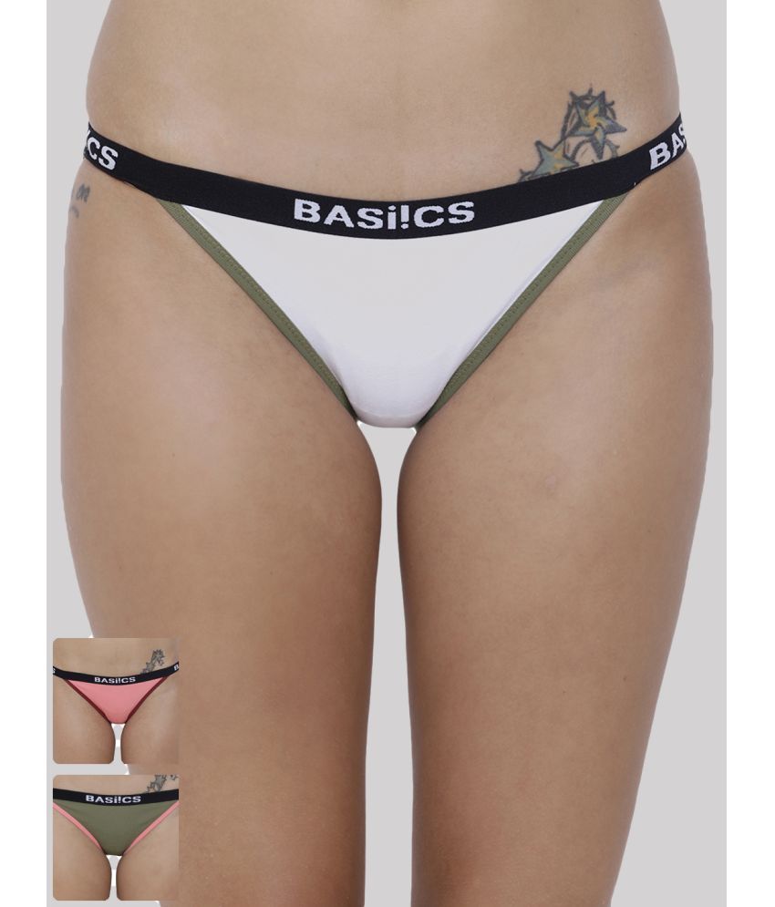     			BASIICS By La Intimo Pack of 3 Cotton Briefs For Women ( Multi Color )