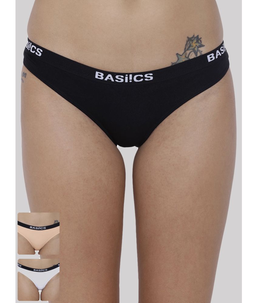     			BASIICS By La Intimo Pack of 3 Cotton Briefs For Women ( Multi Color )